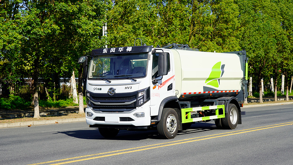 东风华神纯电动侧装压缩垃圾车